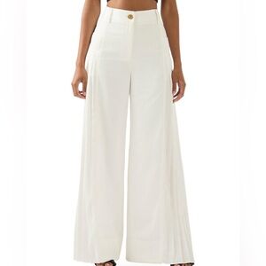 Aje Elegant White Wide-Leg Pants